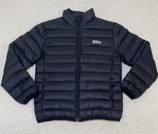 Eddie Bauer CirrusLite 650 Down Puffer Jacket Kids Medium 7/8 Black Full Zip