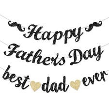 Happy Fathers Day Decorations Best Dad Ever Glitter Garland Decorations
