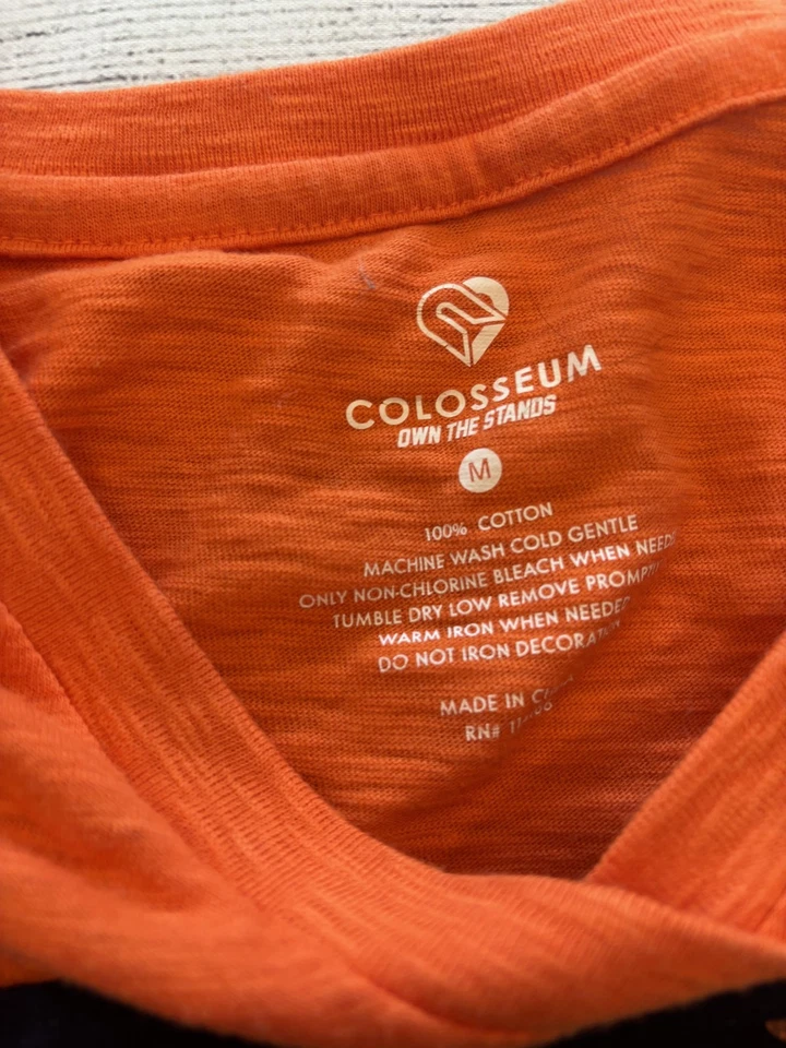 Virginia Cavaliers Shirt Womens Medium Orange Navy Long Sleeve NCAA V-Neck - Image 3 of 4