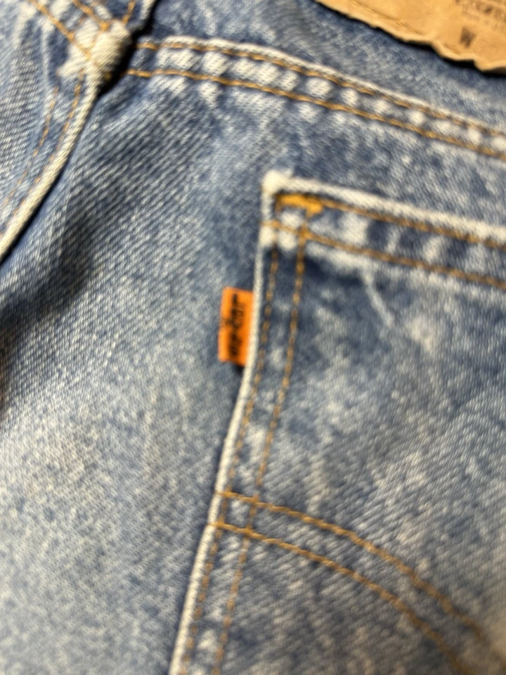 Винтажные мужские джинсы Levi's 517 оранжевые с вкладкой Bootcut сделано в США 32x34 *ЧИТАЙТЕ* - Изображение 3 из 4