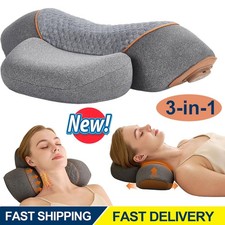 3-in-1 Neck Massager Pillow,Pillow Massage Neck Hump w/ Heat Traction Vibration