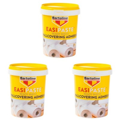 3x Bartoline Easipaste Fertigmischung alle Tapetenkleber zum Aufhängen Vinyl 1kg