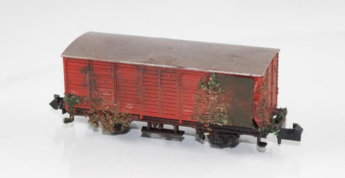 (mb1501) Minitrix 13514.1 DB Hilfszug-Feuerlöschwagen Dienstgüterwagen, gealtert | Condition: Gebraucht