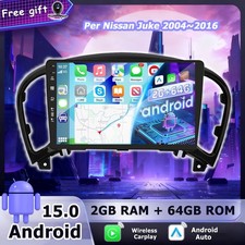 Per Nissan Juke 2004~16 9" Autoradio Android 15 GPS Navigatore CarPlay DAB+ 64GB