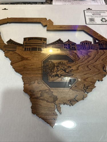 Lazer Edge South Carolina Gamecocks handcrafted sign 17" h x 19" W - Picture 9 of 9