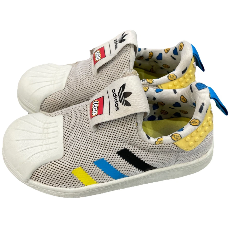 Adidas x LEGO Kids Slip-On Shoes Size 11.5 Gray Blue Athletic Sneakers - Image 4 of 4