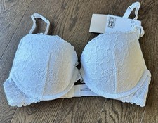 H&M White Lace Push Up Bra NWT 34B