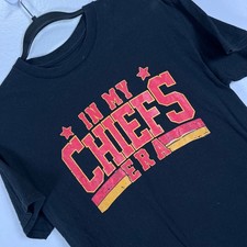 Kansas City Chiefs Travis Kelce 87 In My Chiefs Era Black T-Shirt women's M