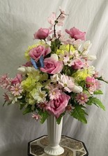 Cemetery Flowers Spring Sympathy Grave Artificial Arrangement 23  Tall