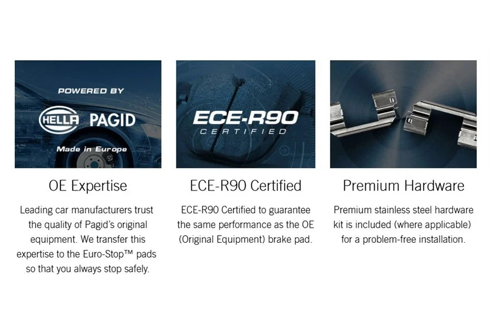 For Mercedes-Benz C240 01-05 Disc Brake Pad Set Euro-Stop Semi-Metallic Front & Foto 4 de 4