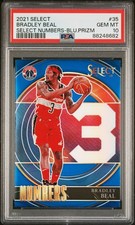 2021 PANINI SELECT SELECT NUMBERS BLUE PRIZM #35 BRADLEY BEAL PSA 10