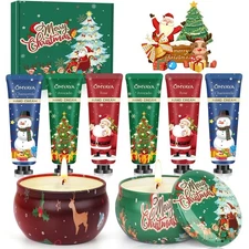 Christmas Gifts for Women,Scented Candles & Hand Cream Lotion Set,Bulk... 