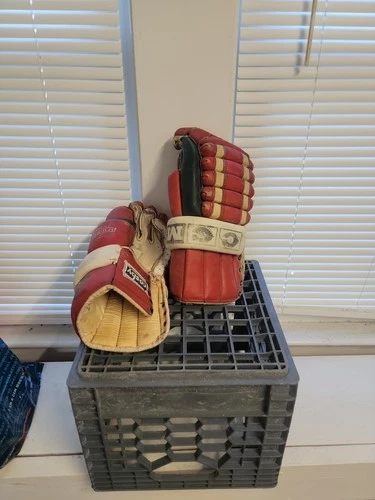 New Jersey Devils Inaugural Season Game Used Hockey Gloves
