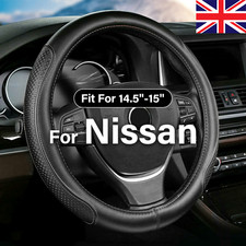 FOR NISSAN PATROL WAGON ZD30 TRUE LEATHER STEERING WHEEL COVER BLACK 15''/38cm