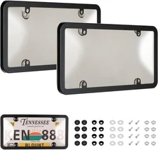 2Pcs License Plate Covers and Frames Car License Plates Shields Holder Universal
