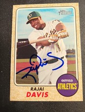 Rajai Davis Autograph Signed 2017 Topps Heritage Oakland Athletics