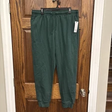 NWT Goodfellow & Co Fleece Jogger Pants Men's Size L Green Ultra Soft Tapered