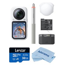 Insta360 X6 8K 360 Action Camera Essential Bundle, Arctic White, Bundle with 32G