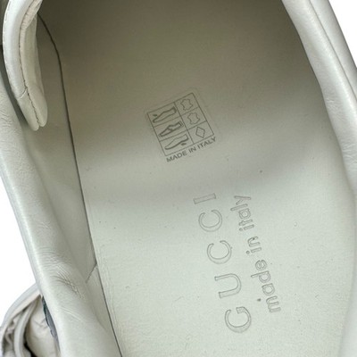 GUCCI 576136 White Leather Interlocking GG Ace Men's Sneakers