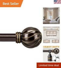 Bronze Curtain Rods for Windows 48 to 84 Inches Adjustable Length Heavy Duty ...