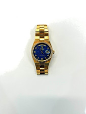 Rolex Day Date Oysterquartz 19018 36mm Blue Dial 18K Yellow Gold