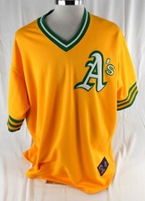 2000s Mens Oakland Athletics Blank Authentic Gold Jersey Majestic XXL 012