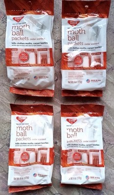4 PACK Enzo Moth-Tek Cedar Scent Moth Bags, 6 Oz Each (NEW/SEALED)