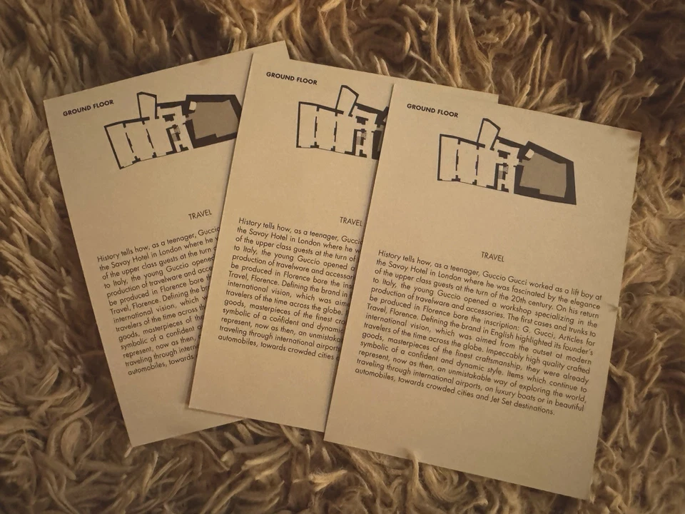 GUCCI - Juego de 3 tarjetas de notas vintage Gucci Front Car Grill del Museo Gucci Foto 3 de 4