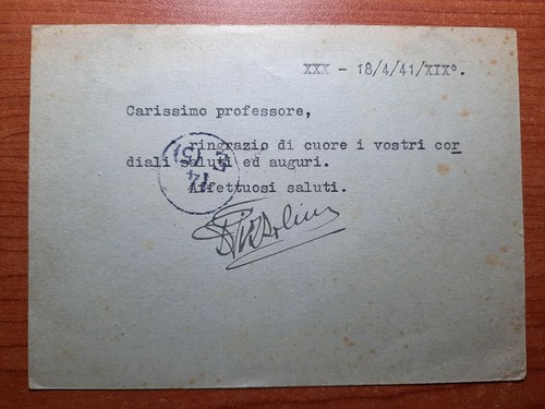 2594 FRANCHIGIA CARTOLINA COMANDO SCUOLA SOMMERGIBILI POLA 18.04.1941 - Foto 3 di 3