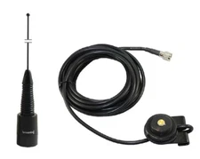 Wideband Black Mobile Radio Antenna UHF 406-470 NMO Trunk Mount MiniUHF Motorola