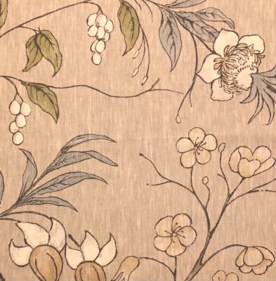 ZOFFANY Chambalon Trail Platinum Grey Floral Linen Remnant New