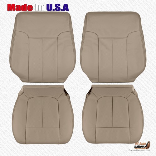 2011 2012 2013 2014 Ford F150 Driver Passenger Perforated Leather Seat Cover Tan - Picture 18 of 20