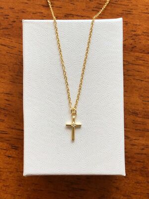 925 Sterling Silver Tiny Cz Cross Pendant Necklace Dainty Cross