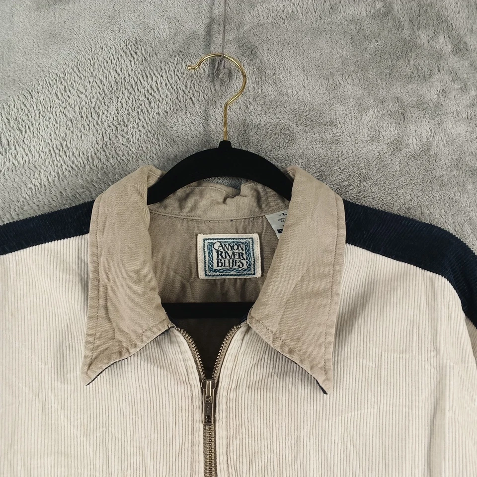 90-е винтажная вельветовая куртка на молнии Canyon River Blues БОЛЬШАЯ двухцветная осень - Изображение 4 из 4