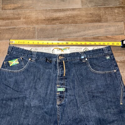 LRG Jean Shorts Mens 42 Baggy Embroidered Skate Jorts