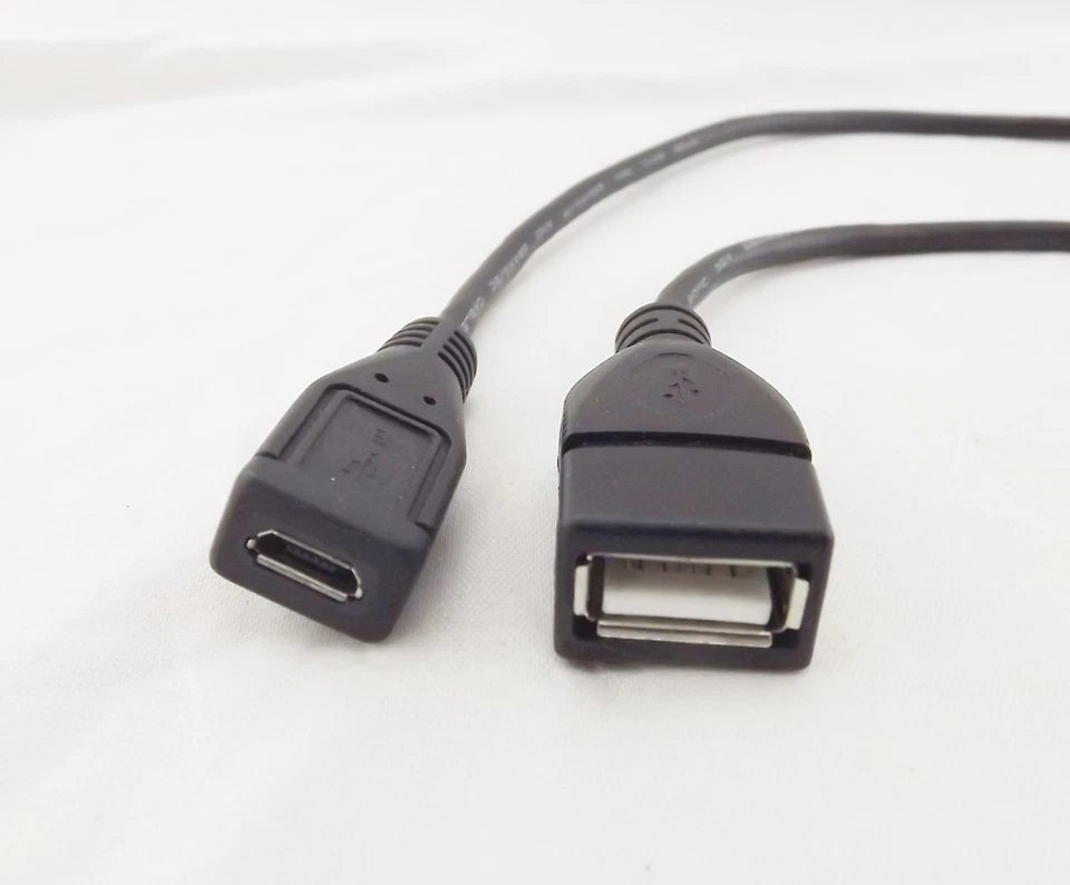 10x USB 2.0 A Female To Micro B 5 Pin Female Charge Data Extension Adapter Cable - Image 2 of 4