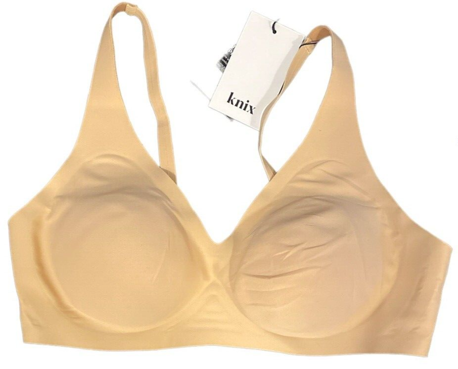 KNIX REVOLUTION BRA Smooth/Soft/Removable Cups WARM SAND Size Large NWT