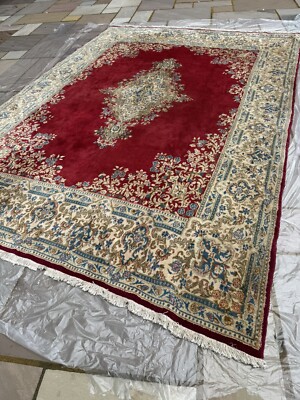 100% Wolle Teppich Handgeknüpft Orientalisch Vintage Ex. Lg dicker weicher Flor 375 x 268 cm