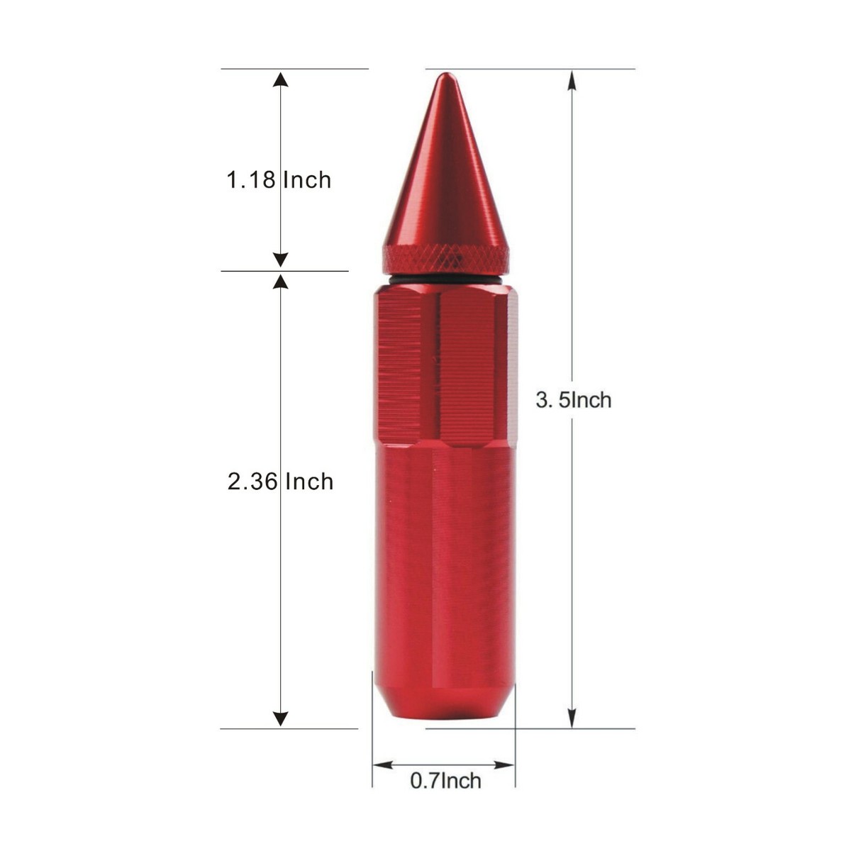 EPMAN 20 Punte A Lancia Per Dadi Ruota In Alluminio, Rosso, M14x1.5, Lunghezza +30mm, Per Auto E JDM