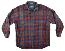 VTG 90s PENDLETON US Men s Extra Large Green Plaid Button Down Wool Lodge Shirt