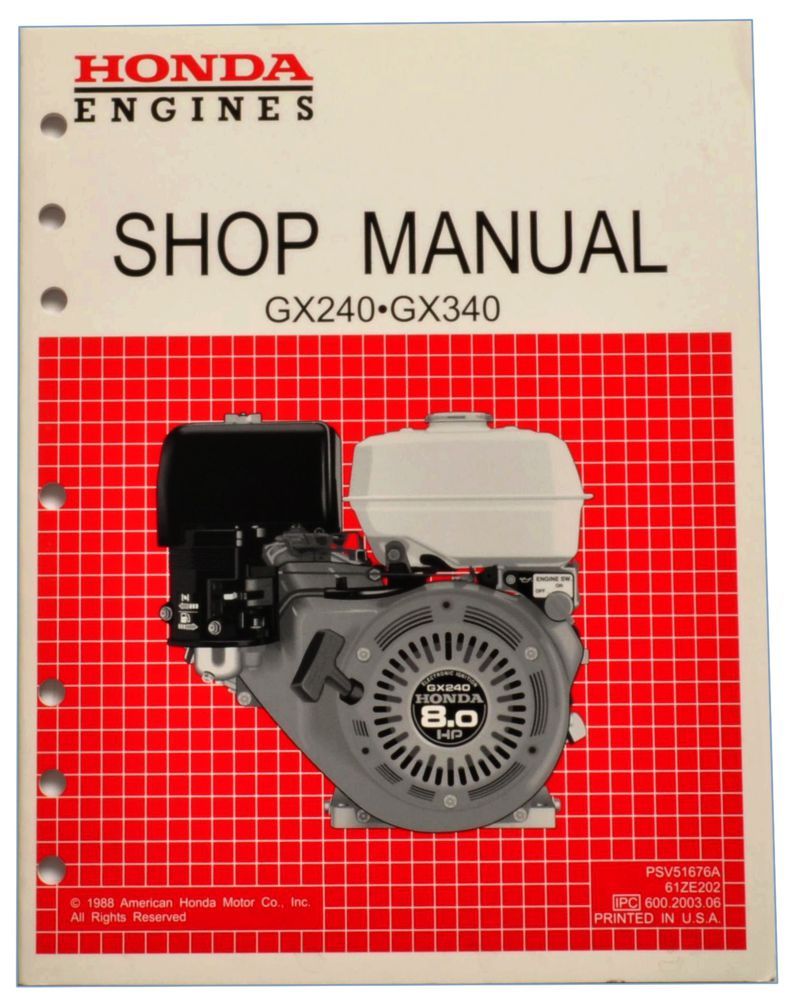 honda gx240 gx340 k0 engine service repair shop manual ebay rh ebay com honda gx240 workshop manual honda gx240 service manual
