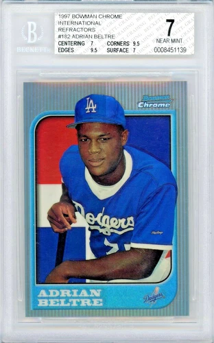 1997 Bowman Chrome International Refractor #182 Adrian Beltre RC BGS 7 Dodgers
