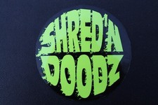 Shed N Doodz Shredding Neon Green Black Skateboard V30B Vintage Surfing STICKER