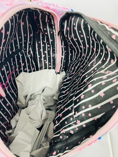 Luv BETSEY JOHNSON Pink Floral Backpack Rose Print Bag  display picture 1