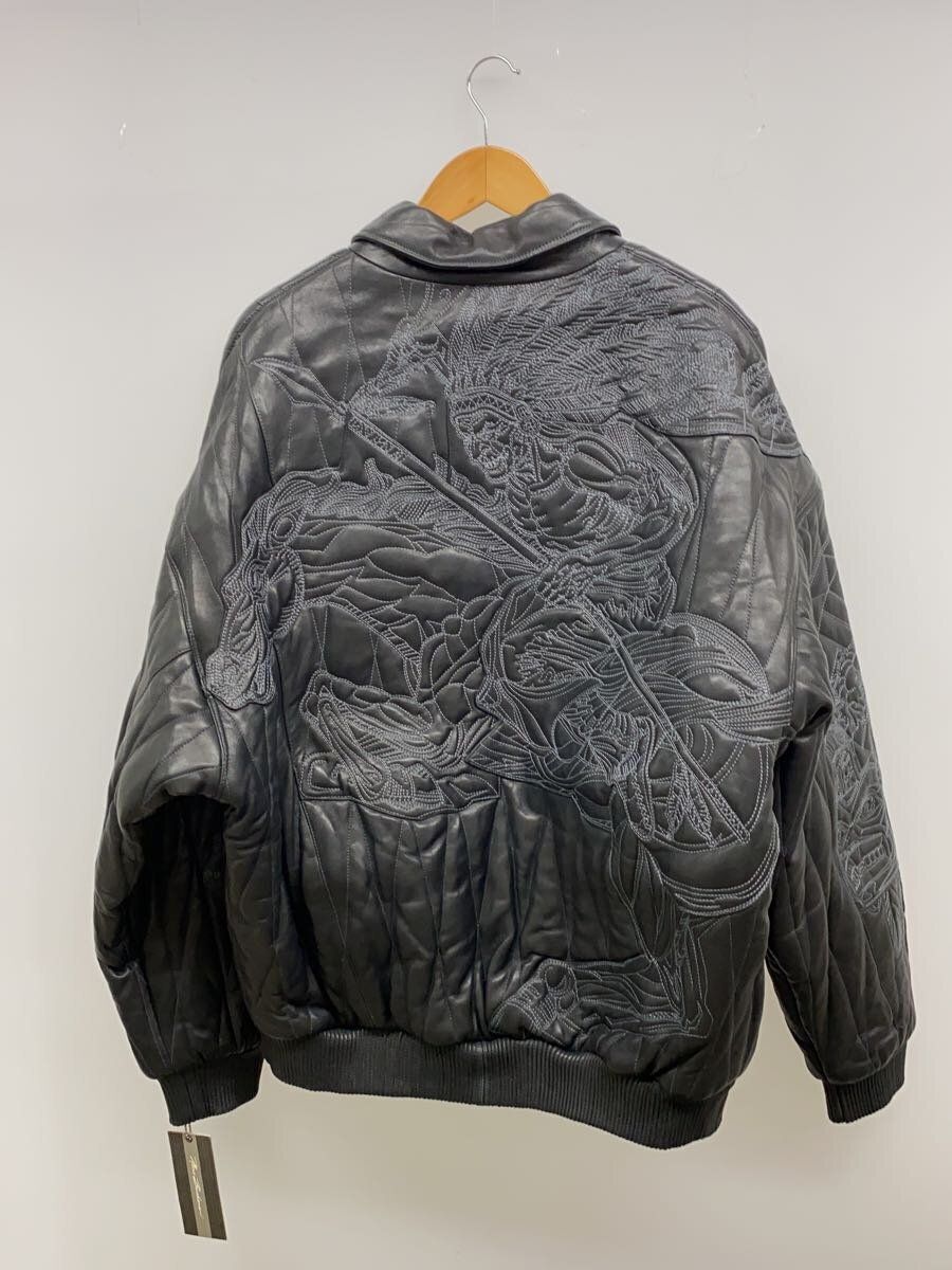 Pelle Leather Jacket 90s Indian Embroidery 44 Black Total