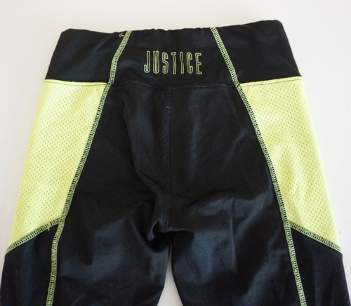 JUSTICE GIRLS YOUTH ATHLETIC/LOUNGE PANTS BLACK & NEON YELLOW SIZE 10! - Picture 4 of 4