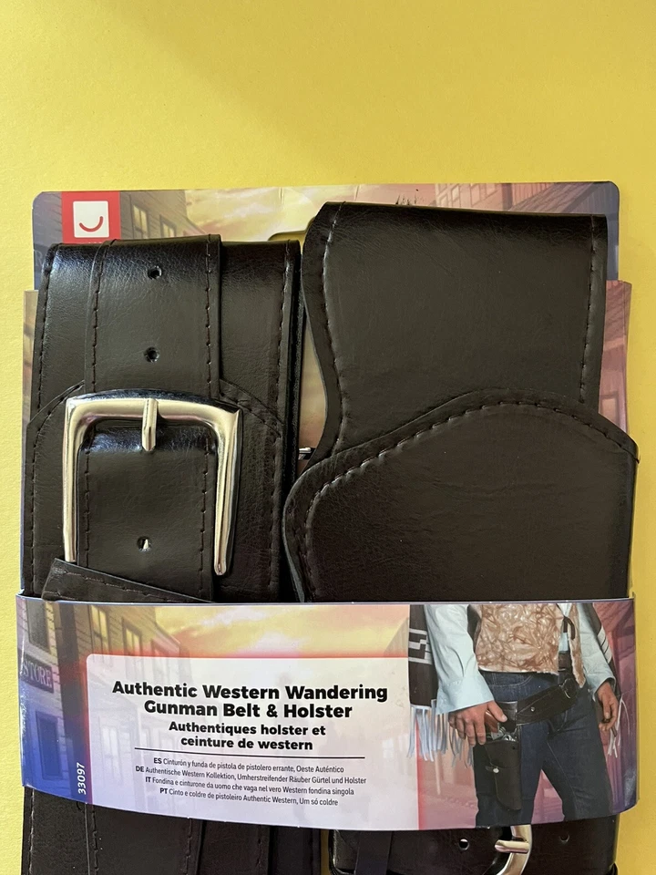 Smiffys Authentic Western Wandering Gunman Belt & Holster Dark Brown - Image 3 of 4