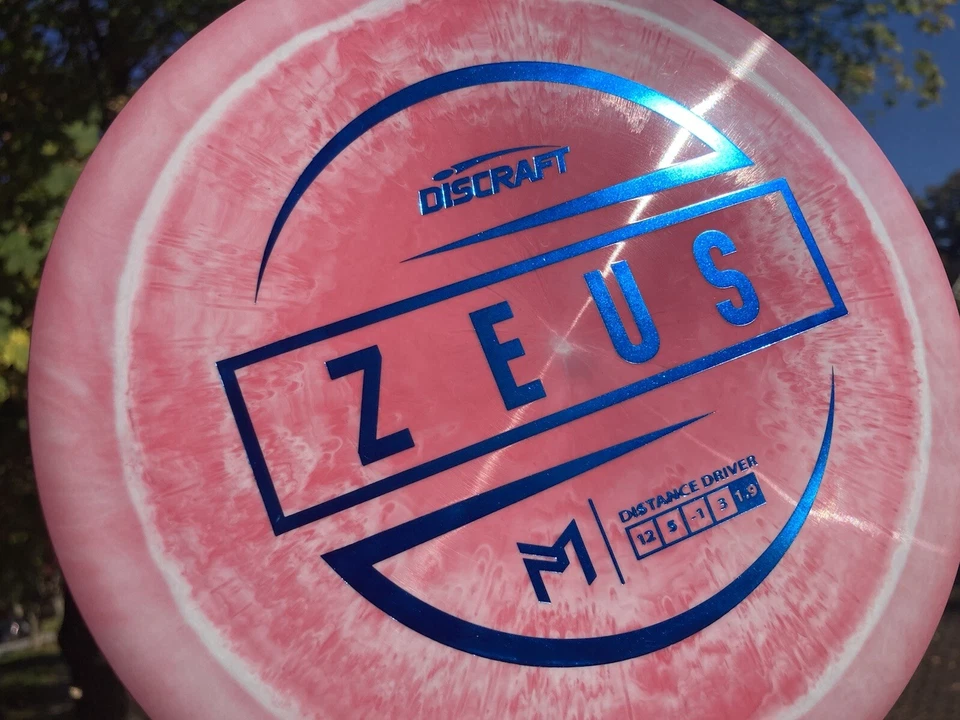 Paul McBeth Zeus-Swirly Pink w Thin White Halo & Booty & Metallic Blue Foil - Image 3 of 4