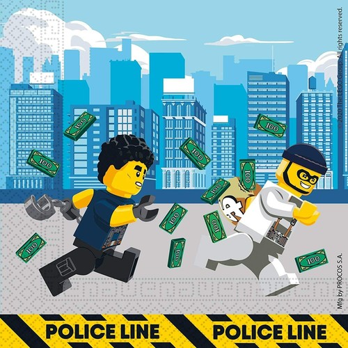 LEGO CITY - Vajilla Decoración Cumpleaños Infantil Policía Niños Cumpleaños Fiesta Set - Imagen 4 de 31