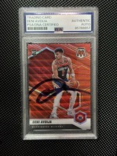 2020-21 Panini Mosaic Deni Avdija #217 Red Wave Prizm Rookie Auto PSA Ruby RC